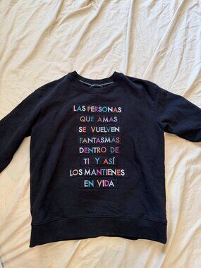 Each x Other Navy "Las Personas Que Amas" Sweatshirt M